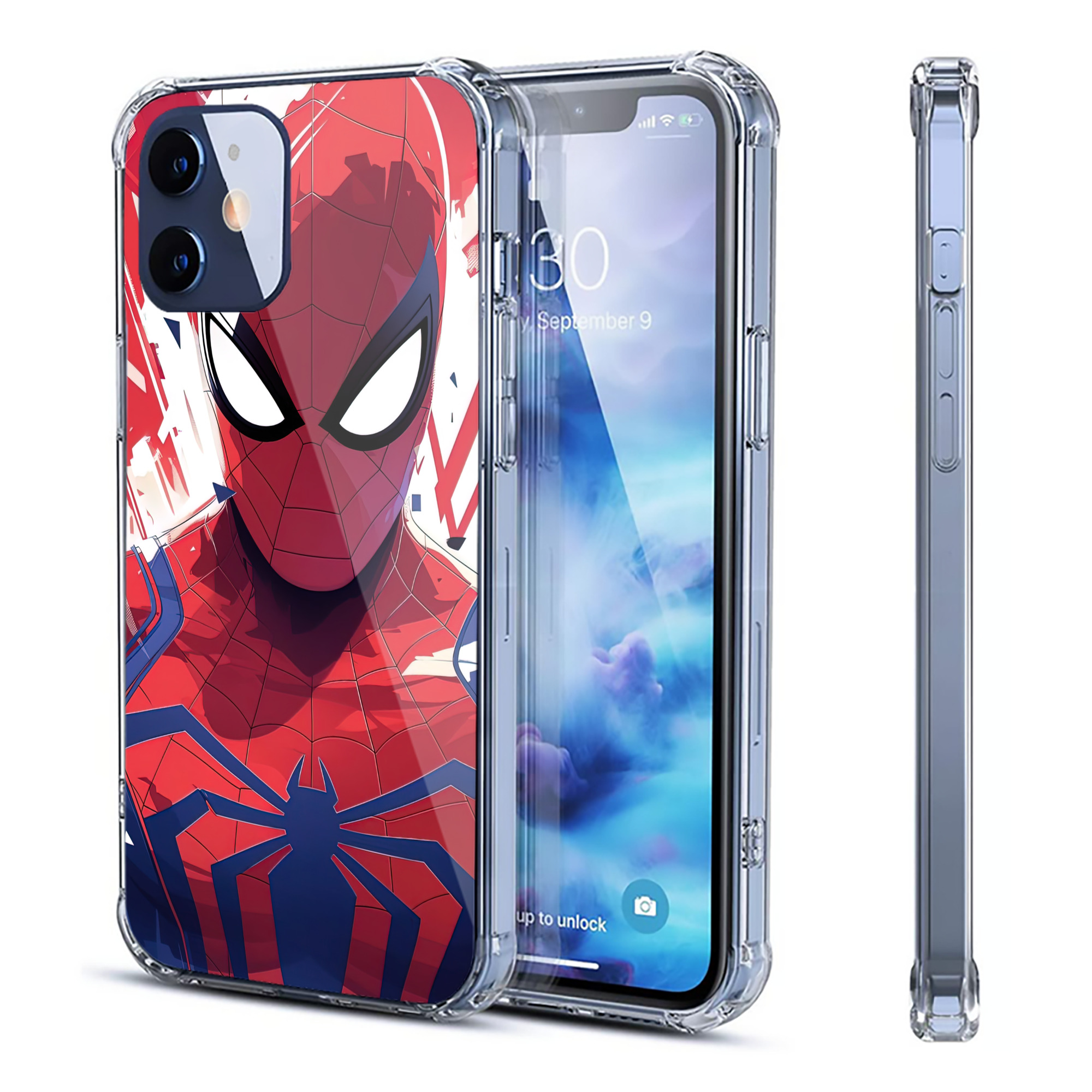 （画像用） Spider Man スパイダーマン 【iPhone 12シリーズ対応】透明スマホケース（クリアソフトケース）